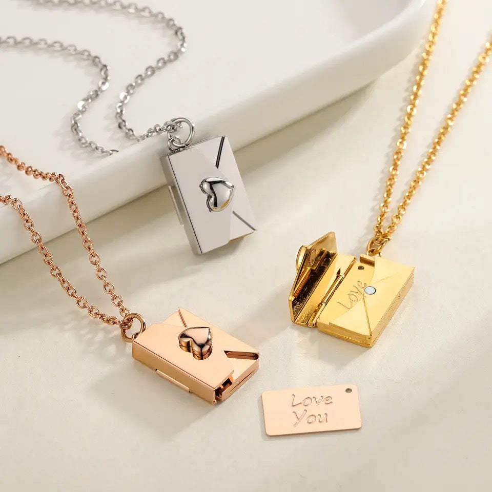 Heart-Sealed Love Letter Locket Necklace