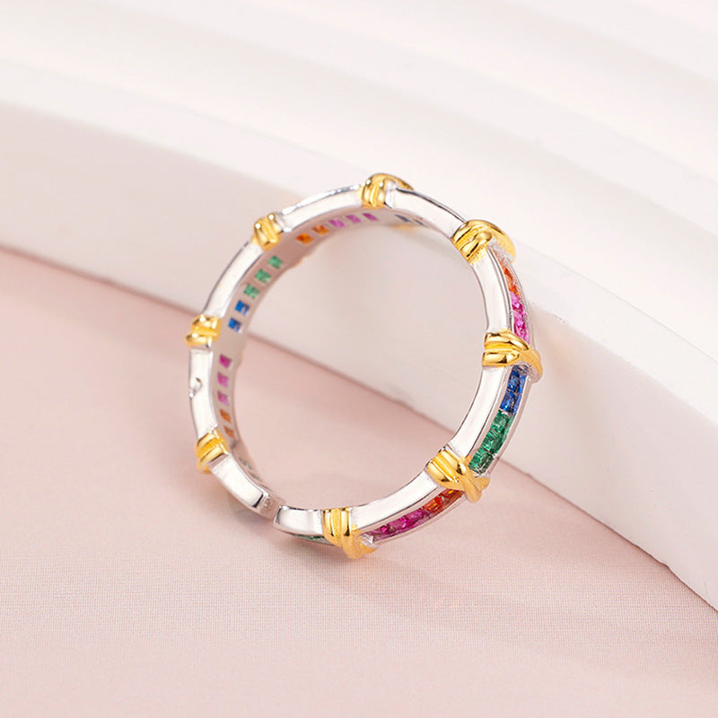 Rainbow Vow – Gilded Prism Cuff Ring