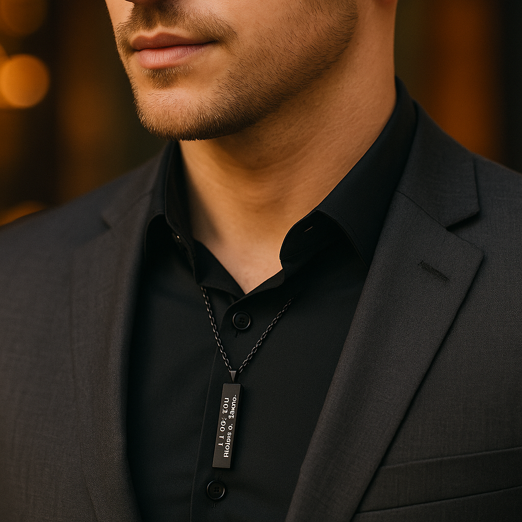Forever & Always – Black Bar Pendant