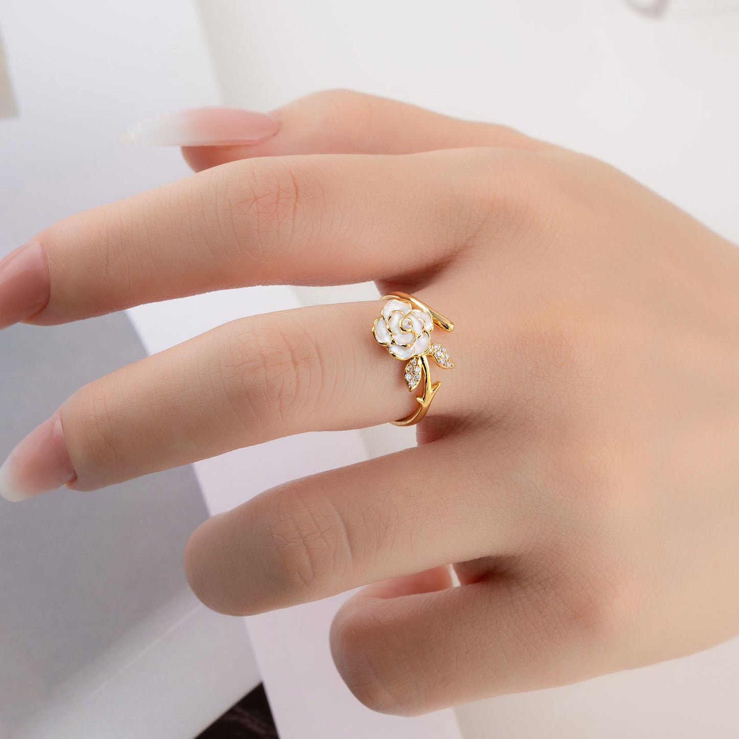 lvory Rose Pavé Open Ring