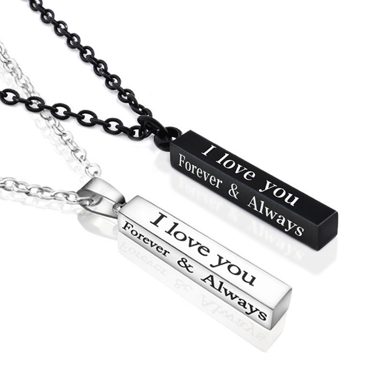 Forever & Always – Black Bar Pendant