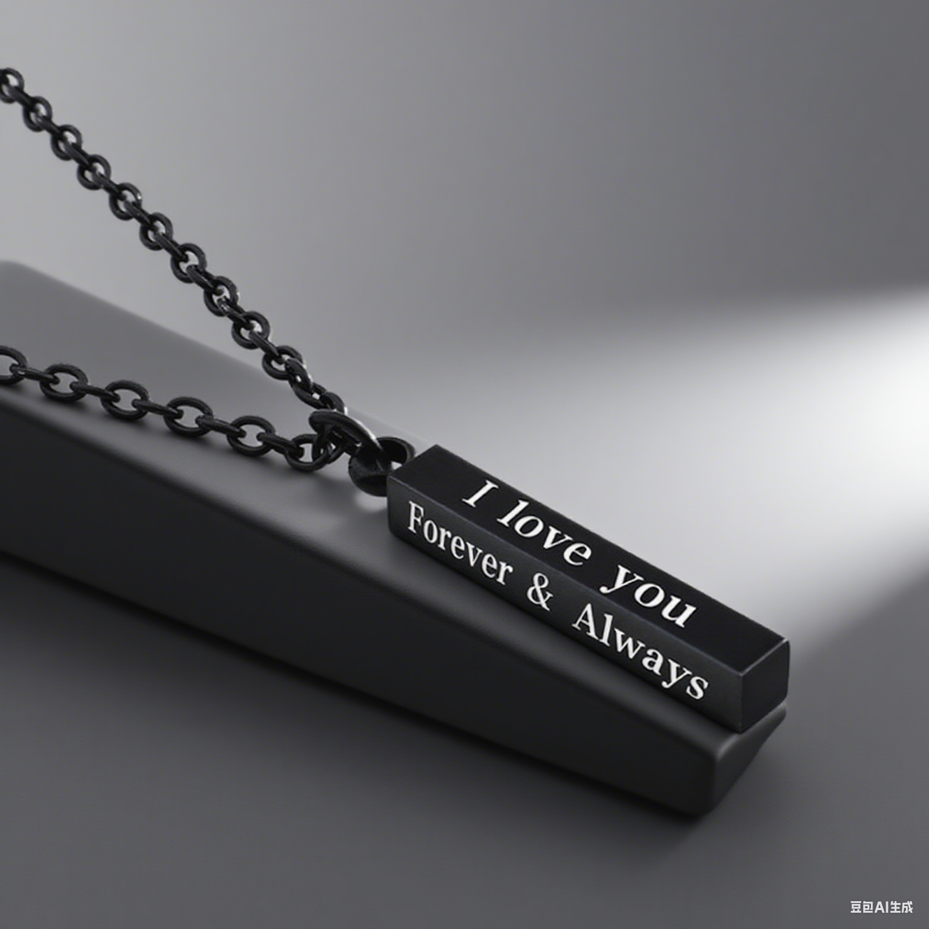 Forever & Always – Black Bar Pendant